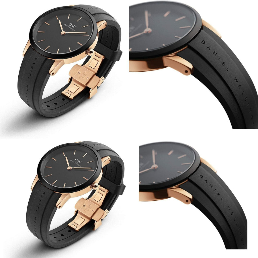 Daniel Wellington Iconic Motion Black Dial Rubber Strap 32mm Watch For Women - DW00100426
