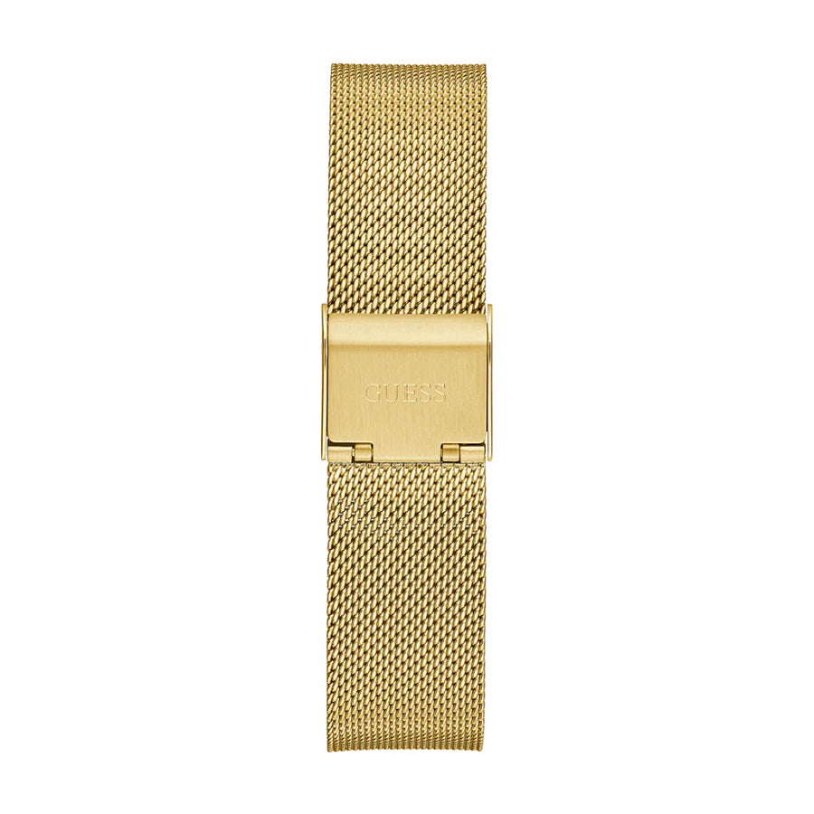 Guess Iconic Diamonds Gold Dial Gold Mesh Bracelet Watch For Women - GW0477L2