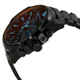 Diesel Mega Chief Black Dial Black Steel Strap Watch For Men - DZ4318