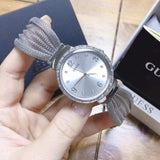 Guess Chiffon Silver Dial Silver Mesh Bracelet Watch For Women - W1083L1