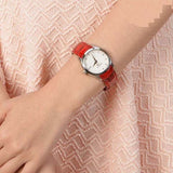 Tissot Couturier Lady Silver Dial Red Leather Strap Watch for Women - T035.210.16.031.01