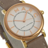 Marc Jacobs Roxy White Dial Light Brown Leather Strap Watch for Women - MJ1538