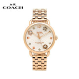 Coach Delancey White Dial Rose Gold Tone Stainless Steel Watch For Women - 14502811