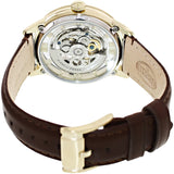 Fossil Townsman Automatic Skeleton Gold Dial Brown Leather Strap Watch for Men - ME3043