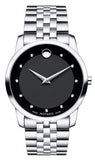 Movado Museum Black Dial Silver Steel Strap Watch For Men - 606878