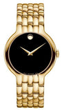 Movado Veturi Quartz Black Dial Gold Steel Strap Watch for Men - 0606934