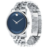 Movado Museum Classic Blue Dial Silver Steel Strap Watch for Men - 606982