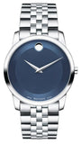 Movado Museum Classic Blue Dial Silver Steel Strap Watch for Men - 606982