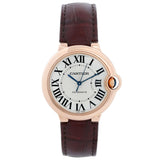 Cartier Ballon Bleu De Cartier White Dial Brown Leather Strap Watch for Women - WGBB0009