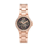 Michael Kors Camille Chronograph Grey Dial Rose Gold Steel Strap Watch For Women - MK6983