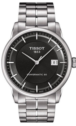 Tissot Luxury Powermatic 80 Grey Dial Silver Steel Strap Watch for Men - T086.407.11.061.00