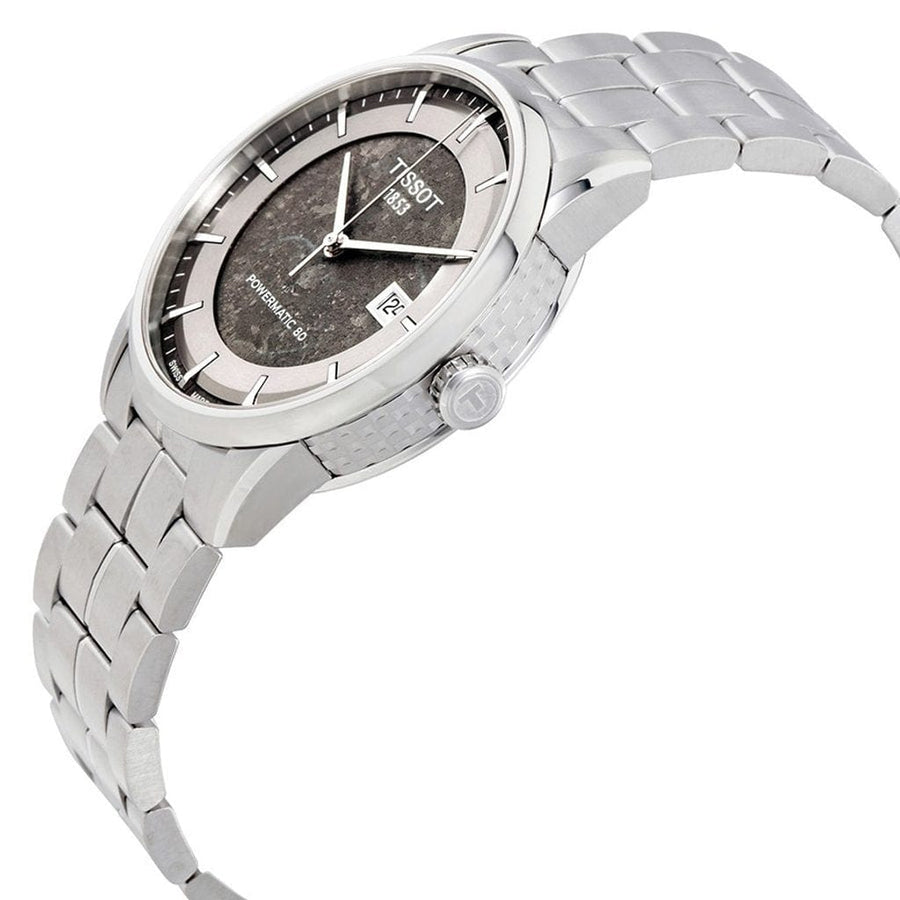 Tissot Luxury Powermatic 80 Anthracite Grey Dial Silver Steel Strap Watch For Men - T086.407.11.061.10