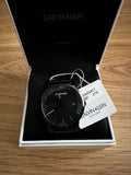 Calvin Klein City Quartz Black Dial Black Leather Strap Watch for Men - K2G2G4C1