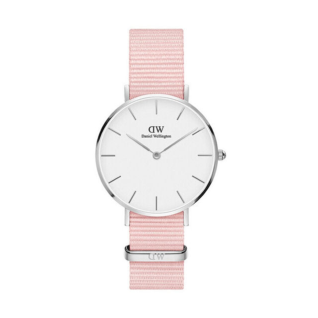 Daniel Wellington Classic Petite Rosewater White Dial Pink NATO Strap Watch For Women - DW001000318