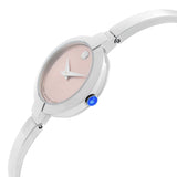 Movado Bela Museum Pink Dial Silver Steel Strap Watch For Women - 0606596