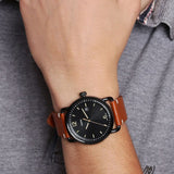 Fossil Commuter Three Hand Date Black Dial Brown Leather Strap Watch for Men - FS5276