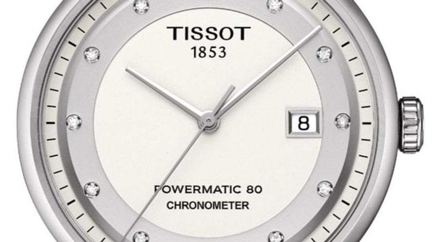Tissot T Classic Luxury Powermatic 80 White Dial Silver Steel Strap Watch For Men - T086.408.11.016.00