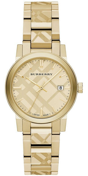 Burberry The City Gold Dial Gold Steel Strap Watch for Women - BU9145