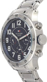 Tommy Hilfiger Trent Chronograph Blue Dial Silver Steel Strap Watch for Men - 1791053