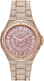 Michael Kors Lennox Three Hand Crystals Rose Gold Dial Rose Gold Steel Strap Watch For Women - MK6992