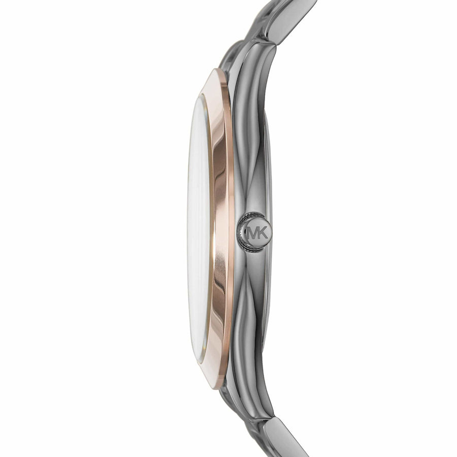 Michael Kors Runway Quartz Grey Dial Grey Steel Strap Watch For Women - MK8576