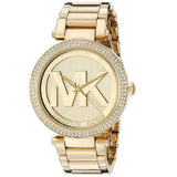 Michael Kors Parker Diamonds Gold Dial Gold Steel Strap Watch for Women - MK5784