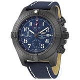 Breitling Super Avenger Chronograph 48 Night Mission Blue Dial Blue Leather Strap Watch for Men - V13375101C1X2