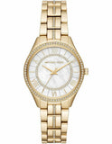 Michael Kors Lauryn Mother of Pearl White Dial Gold Steel Strap Watch for Women - MK3899