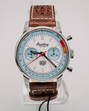 Breitling Top Time Deus Limited Edition White Dial Brown Leather Strap Watch for Men - A233112A1A1X1