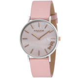 Coach Perry Mother of Pearl Pink Dial Pink Leather Strap Watch for Women - 14503244