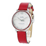 Coach Delancey White Dial Red Leather Strap Watch for Women - 14502878