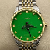 Gucci G Timeless Quartz Green Dial Two Tone Steel Strap Watch For Men - YA1264182