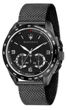 Maserati Traguardo Chronograph Black Dial Black Mesh Bracelet Watch For Men - R8873612031