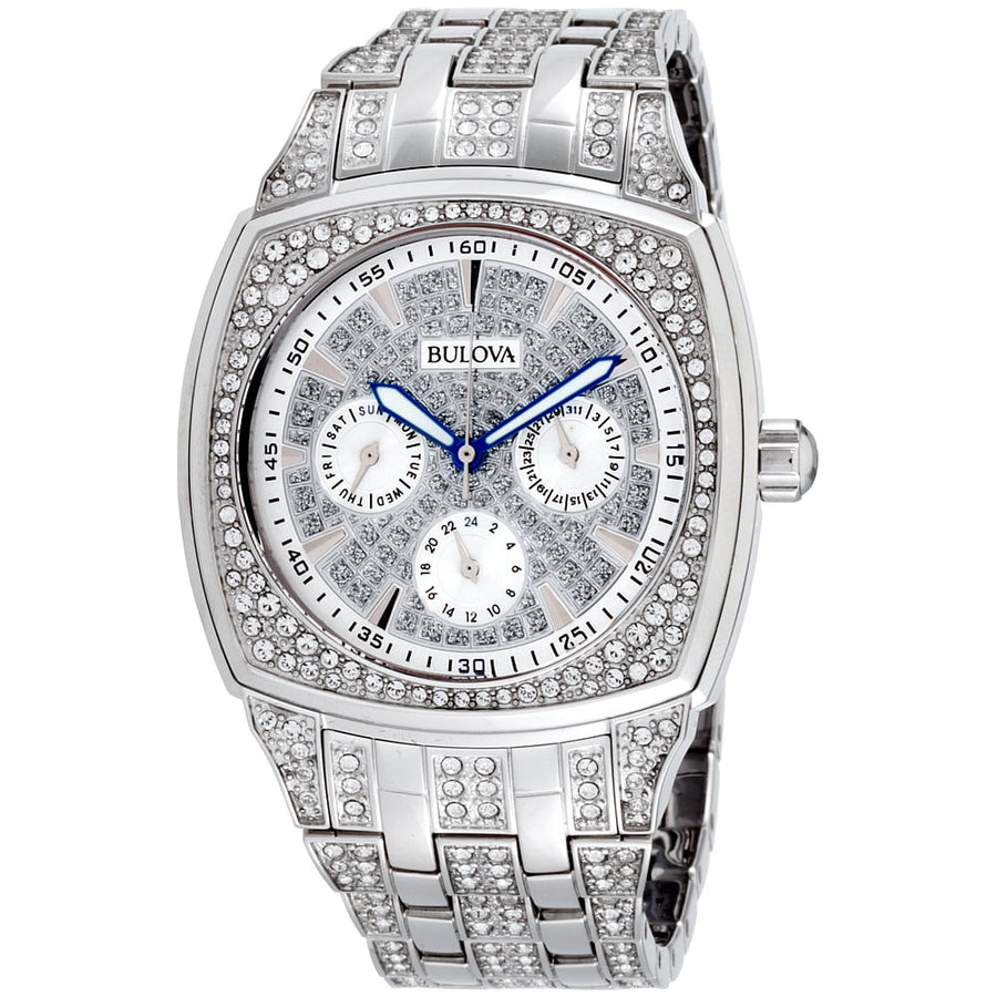 Bulova Crystal Collection Phantom Silver Dial Silver Steel Strap Watch for Men - 96C002