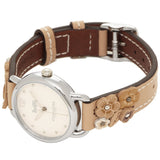 Coach Perry White Dial Brown Floral Leather Strap Watch for Women - 14502873