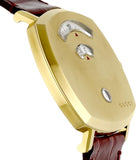 Gucci Grip Quartz Gold Dial Maroon Leather Strap Watch For Women - YA157413