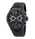 Tag Heuer Carrera Chronograph Tourbillion Titanium Carbon Black Dial Black Rubber Strap Watch for Men - CAR5A8W.FT6071