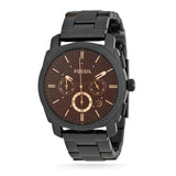 Fossil Machine Chronograph Black Dial Black Steel Strap Watch for Men - FS4682