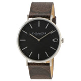 Coach Charles Black Dial Brown Leather Strap Watch for Women - 14602156