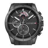 Tommy Hilfiger Decker Black Dial Black Rubber Strap Watch for Men - 1791352