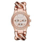 Michael Kors Runway Rose Gold Dial Rose Gold Steel Strap Watch for Women - MK3247