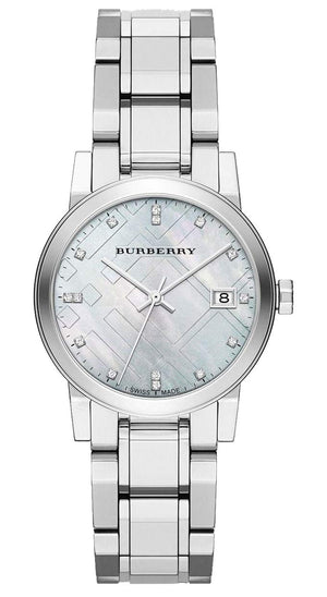 Burberry The City Diamonds Silver Dial Silver Steel Strap Watch for Women - BU9125