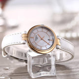 Tissot Flamingo Mother of Pearl Dial White Leather Strap Watch For Women - T094.210.26.111.01