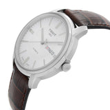 Tissot Automatics III Steel White Dial Brown Leather Strap Watch For Men - T065.430.16.031.00