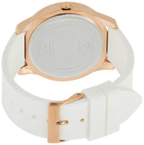 Guess Crush Crystals Gold Dial White Rubber Strap Watch for Women - W1223L3