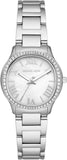 Michael Kors Sage Three-Hand Mother of Pearl White Dial Silver Steel Strap Watch for Women - MK4824