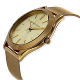 Michael Kors Slim Runway Champagne Dial Gold Mesh Bracelet Watch for Women - MK3282