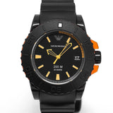 Emporio Armani Sportivo Quartz Black Dial Black Silicone Strap Watch For Men - AR5969