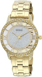 Guess Analog Diamonds Silver Dial Gold Steel Strap Watch For Women - W1013l2