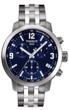 Tissot PRC 200 Chronograph Blue Dial Silver Steel Strap Watch For Men - T055.417.11.047.00